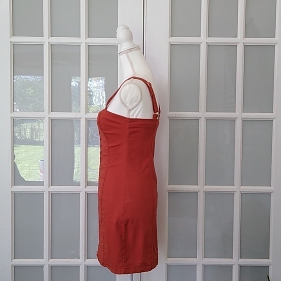 Forever 21 Denim Overall Mini Dress in Rust Size - M - Picture 2 of 15